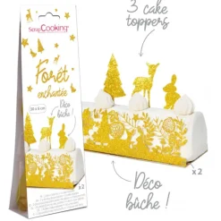 SCRAPCOOKING Kit Déco Bûche de Noël Dorée Forêt Enchantée* Décoration Gâteau