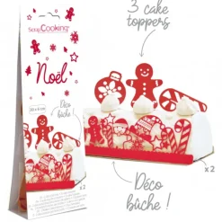 SCRAPCOOKING Kit Déco Bûche de Noël Rouge* Décoration Gâteau