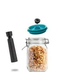 AIRTENDER Kit de Mise Sous-Vide 3 Bocaux Kilner 1,5 L avec Couvercles et Pompe* Machine Sous Vide|Conservation