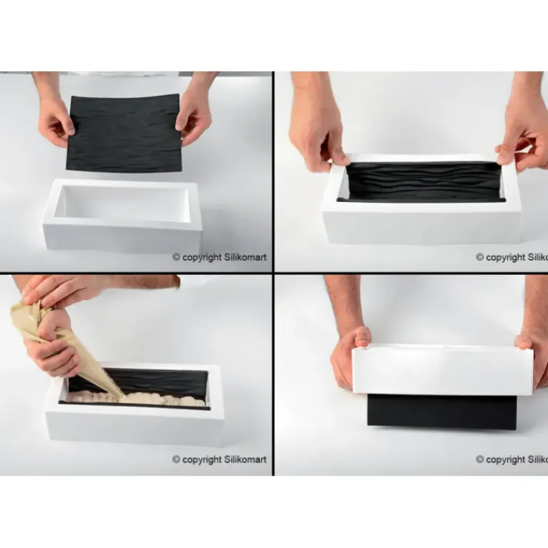 SILIKOMART Kit Moule à bûche et Tapis Effet Bois Professional* Moule Silicone