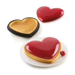 SILIKOMART Kit Moule Tarte Cœur Mon Amour 18,8 x 15,8 cm* Moule Silicone|Moules À Gâteaux
