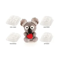 SILIKOMART Kit Moules Chocolat Koala en PVC 15,5 cm x H 16 cm (x4) Professional* Moules À Chocolat