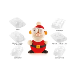 SILIKOMART Kit Moules Chocolat Père Noël en PVC 18,8 cm x H 24,8 cm (x5) Professional* Moules À Chocolat