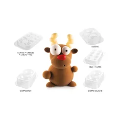 SILIKOMART Kit Moules Chocolat Renne en PVC 14,7 cm x H 23,6 cm (x5) Professional* Moules À Chocolat