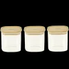 PEBBLY Lot 3 Boîtes de Conservation en Verre et Bambou Carré 800 ml* Conservation