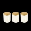 PEBBLY Lot 3 Pots à Épices en Verre et Bambou 190 ml* Conservation