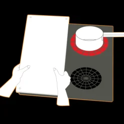 PEBBLY Lot 2 Protections Plaque de Cuisson en Verre Noir* Planches À Découper