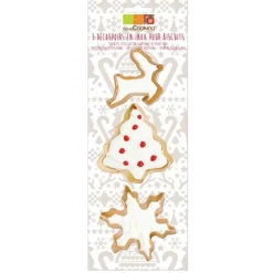 SCRAPCOOKING Lot Découpoirs Noël Inox Dorés x3* Emporte Pièce - Découpoir Pâtisserie