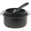CRISTEL Lot de 3 Casseroles Aluminium avec 1 Poignée Noire Cookway Amovible* Batterie De Cuisine|Casseroles