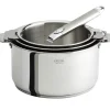 CRISTEL Lot de 3 Casseroles inox Casteline avec 1 Poignée Zénith Amovible* Batterie De Cuisine|Casseroles