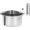 CRISTEL Lot de 4 Casseroles inox Casteline avec 2 Poignées Zénith Amovibles* Casseroles