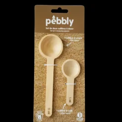 PEBBLY Lot de 2 Cuillères Doseuses en Bambou 5 et 15 ml* Maryses Et Cuillères