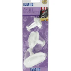 PME Lot de 3 Emporte-Pièces Crâne avec Poussoir* Emporte Pièce - Découpoir Pâtisserie