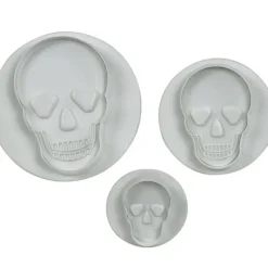 PME Lot de 3 Emporte-Pièces Crâne avec Poussoir* Emporte Pièce - Découpoir Pâtisserie