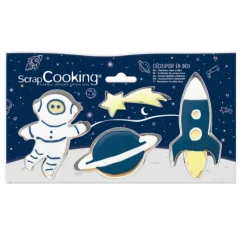 SCRAPCOOKING Lot de 4 emporte-pièces inox thème espace* Emporte Pièce - Découpoir Pâtisserie