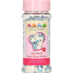 FUNCAKES Mini Etoiles Bleues et Blanches en sucre 60 g* Décoration Comestible