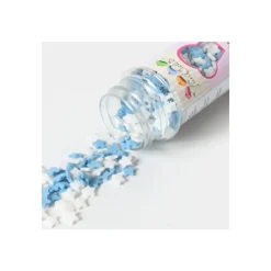 FUNCAKES Mini Etoiles Bleues et Blanches en sucre 60 g* Décoration Comestible