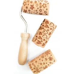 SCRAPCOOKING Mini Rouleau à Pâtisserie Empreinte Interchangeable 7 cm (x3)* Ustensiles Décor Gâteau|Ustensiles Pâtisserie
