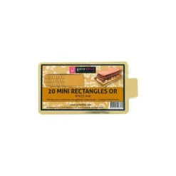 GATODECO Mini-Rectangles Dorés 9 x 5,5 cm (x20) Gatodéco* Présentoirs Pour Gâteaux