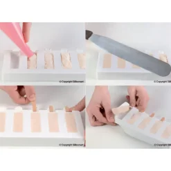 SILIKOMART Moule à glace silicone 10 barres arrondies avec bâtonnets* Moule Silicone