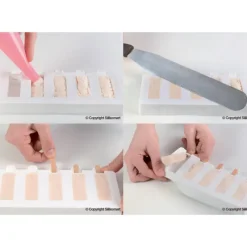 SILIKOMART Moule à glace silicone 10 barres rectangles avec bâtonnets* Moule Silicone