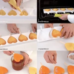 SILIKOMART Moule à glace silicone Coeur 8 empreintes avec bâtonnets* Moule Silicone