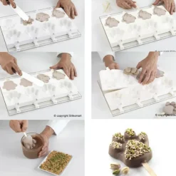SILIKOMART Moule à glace silicone Patte 8 empreintes avec bâtonnets* Moule Silicone