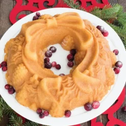 NORDIC WARE Moule à Gâteau Bundt Couronne de Noël Silver* Moule Anti-adhésif|Moules À Gâteaux