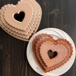 NORDIC WARE Moule à Gâteau Bundt Cœur 3 Étages Toffee* Moule Anti-adhésif|Moules À Gâteaux
