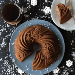 NORDIC WARE Moule à Gâteau Bundt Let It Snow Silver* Moule Anti-adhésif|Moules À Gâteaux