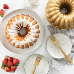 NORDIC WARE Moule à Gâteau Bundt Élégant Gold* Moule Anti-adhésif|Moules À Gâteaux