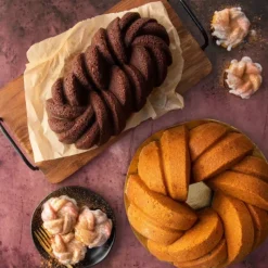 NORDIC WARE Moule à Gâteau Bundt Torsadé Gold* Moule Anti-adhésif|Moules À Gâteaux