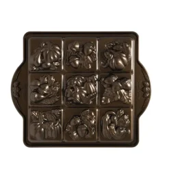 NORDIC WARE Moule à Gâteaux Carrés d'Automne (x9) Bronze* Moule Anti-adhésif|Moules À Gâteaux
