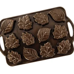 NORDIC WARE Moule à Gâteaux Feuilles d'Automne (x12) Bronze* Moule Anti-adhésif|Moules À Gâteaux