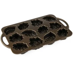NORDIC WARE Moule à Gâteaux Feuilles d'Automne (x12) Bronze* Moule Anti-adhésif|Moules À Gâteaux