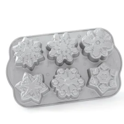 NORDIC WARE Moule à Gâteaux Flocons de Neige (x6) Silver* Moule Anti-adhésif|Moules À Gâteaux