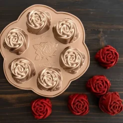 NORDIC WARE Moule à Gâteaux Roses (x6) Toffee* Moule Anti-adhésif|Moules À Gâteaux