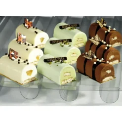 MATFER Moule 2 inserts ou mini Bûches 1/2 ronde Thermoformé (x10)* Moules À Gâteaux