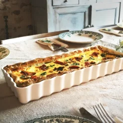 EMILE HENRY Moule à Tarte Rectangulaire en Céramique 15 x 36 cm Argile* Plat De Cuisson|Moules À Gâteaux