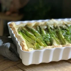 EMILE HENRY Moule à Tarte Rectangulaire en Céramique 33,5 x 24 cm Farine* Plat De Cuisson|Moules À Gâteaux