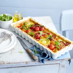 EMILE HENRY Moule à Tarte Rectangulaire en Céramique 15 x 36 cm Farine* Plat De Cuisson|Moules À Gâteaux