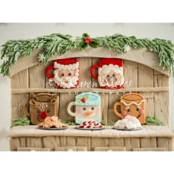 KAREN DAVIES Moule en Silicone 5 Tasses Festives de Noël* Moule Silicone