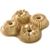 NORDIC WARE Moule Mini Bundt Assortis (x4) Gold* Moule Anti-adhésif|Moules À Gâteaux