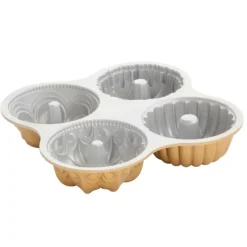 NORDIC WARE Moule Mini Bundt Assortis (x4) Gold* Moule Anti-adhésif|Moules À Gâteaux