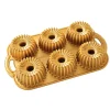 NORDIC WARE Moule Mini Bundt Brilliance (x6) Gold* Moule Anti-adhésif|Moules À Gâteaux