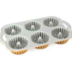 NORDIC WARE Moule Mini Bundt Brilliance (x6) Gold* Moule Anti-adhésif|Moules À Gâteaux