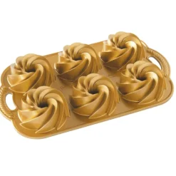 NORDIC WARE Moule Mini Bundt Héritage (x6) Gold* Moule Anti-adhésif|Moules À Gâteaux