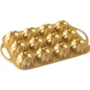 NORDIC WARE Moule Mini Bundt Torsadés (x12) Gold* Moule Anti-adhésif|Moules À Gâteaux