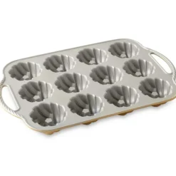 NORDIC WARE Moule Mini Bundt Torsadés (x12) Gold* Moule Anti-adhésif|Moules À Gâteaux