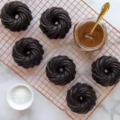 NORDIC WARE Moule Mini Bundt Tourbillon (x6) Gold* Moule Anti-adhésif|Moules À Gâteaux